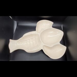 California Pottery #181 Lobster Shape Tray Dish Sandy Color 13" Long 1960s Beach